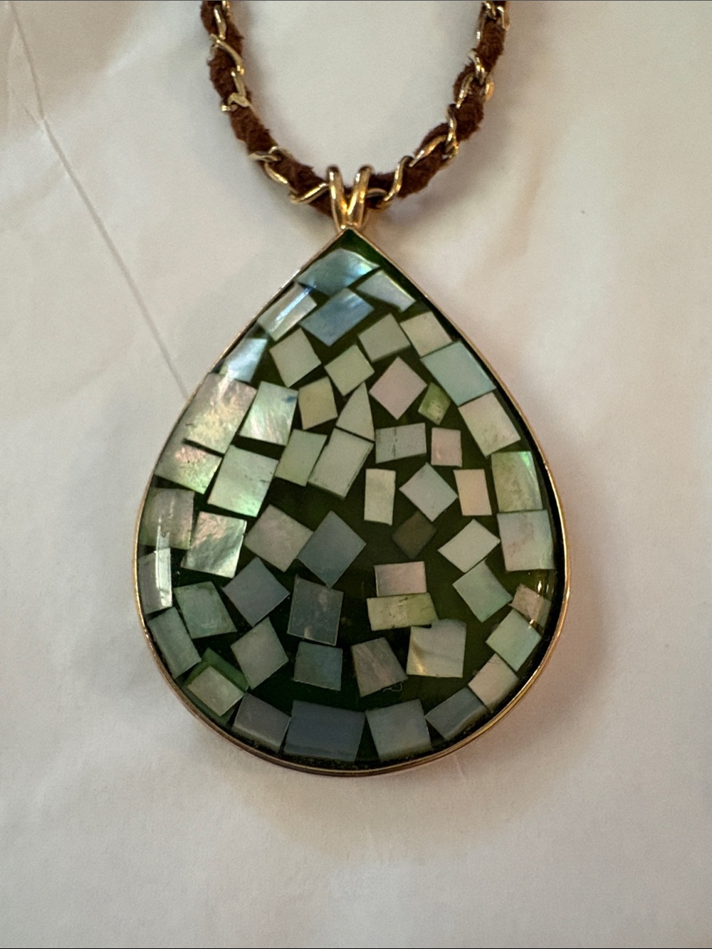 MONET Mosaic Teardrop Pendant Necklace